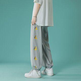 Spade Print Cropped Harem Pants