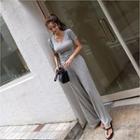High-waist Lace-up Front Pants