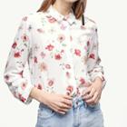 Roll-up Sleeve Floral Shirt
