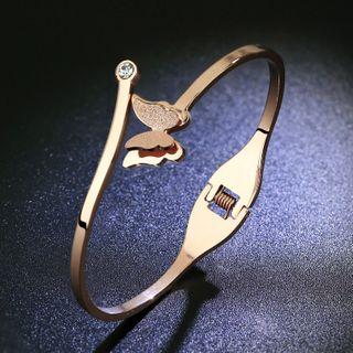 Butterfly Open Bangle Gold - One Size