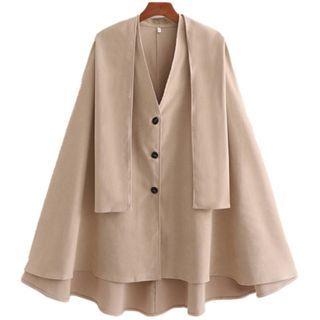V-neck Single Breasted Coat