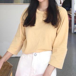 3/4-sleeve Backless T-shirt