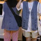 Sleeveless Oversized Denim Waistcoat
