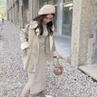 Suede Buttoned Coat