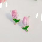 Flower Stud Earring 1 Pair - Yz - Pink - One Size