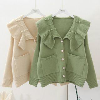 Plain Peter Pan Collar Cardigan