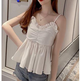 Plain Ruffled Trim Camisole Top