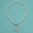 Letter Pendant Freshwater Pearl Necklace