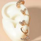 Set: Rhinestone Chained Cuff Earring (various Designs) 01 - Set - Gold - One Size