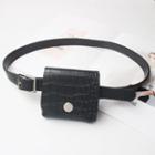 Croc Grain Faux Leather Belt Bag Black - One Size