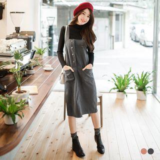 Woolen Button-down Jumper Dress