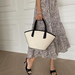 Piped Trapezium Tote Bag