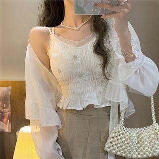 Strappy Top / Lace Light Jacket