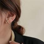 Cross Alloy Earring Set - Silver Stud - Gold - One Size