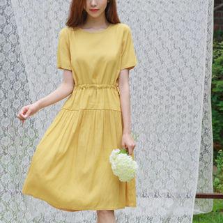 Beribboned Midi Flare Dress
