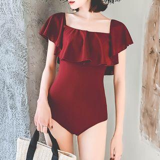 Ruffle Short-sleeve Swimsuit