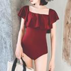 Ruffle Short-sleeve Swimsuit