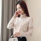 Long-sleeve Fringed Lace Top