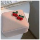 Cherry Alloy Earring 1 Pair - Cherry Alloy Earring - Red & Green - One Size