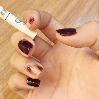 Gold Leaf / Plain Faux Nail Tips