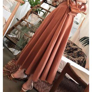 Tie-waist A-line Maxi Skirt