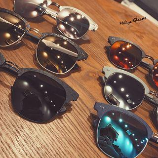 Colored Lens Double Nose Bridge Sunglasses