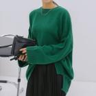 Round-neck Long-sleeve Boxy-fit Sweater