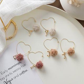 Bobble Alloy Heart Dangle Earring