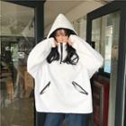 Half-zip Contrast Trim Oversized Hoodie