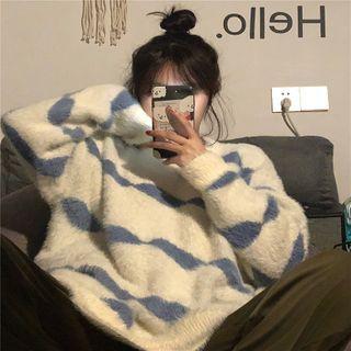 Round Neck Patterned Sweater As Shown In Figure - One Size