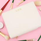 Faux Leather Makeup Brush Case White - One Size
