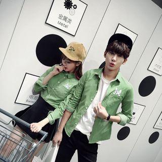 Couple Matching Cat Embroidered Long-sleeve Shirt