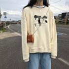 Embroidered Pullover Beige Yellow - One Size