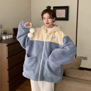 Two Tone Fleece Zip Hoodie
