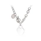 Simple And Fashion Heart-shaped 316l Stainless Steel Necklace Silver - One Size
