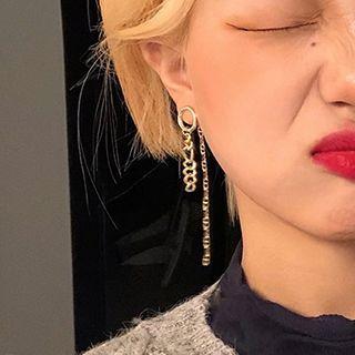 Chained Asymmetrical Fringed Earring