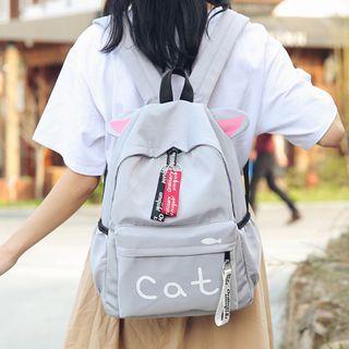 Lettering Cat Ear Backpack
