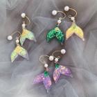 Faux Pearl Sequined Mermaid Tail Dangle Earring