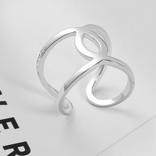 925 Sterling Silver Twist Layered Open Ring Silver - One Size