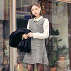 Inset Shirt Checked A-line Dress