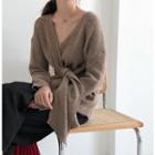 V-neck Front Knot Sweater