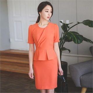 Pleated Peplum Dress