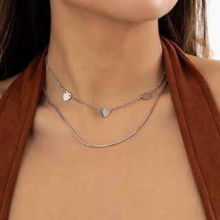 Heart Layered Alloy Choker