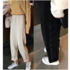 Cropped Cable-knit Straight Cut Pants
