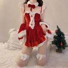 Set: Spaghetti-strap Mini Dress + Head Band + Choker + Mini Skirt + Arm Warmer