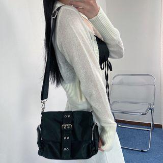 Plain Crossbody Bag/ Shoulder Bag Black - One Size