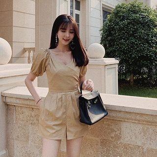 Short-sleeve Neck Playsuit