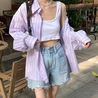 Striped Shirt Stripe - Blue & Light Pink - One Size