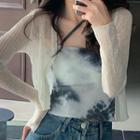 Spaghetti Strap Tie Dye Top / Cardigan