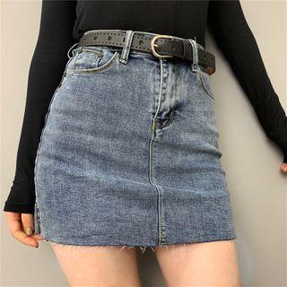 High Waist Skinny Denim Skirt